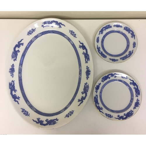 473 - A mixed lot of 31 pieces of blue Dragonware from the early 1900's. 31 pieces in total. Royal Cauldon... 