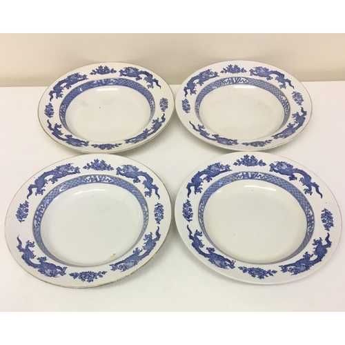 473 - A mixed lot of 31 pieces of blue Dragonware from the early 1900's. 31 pieces in total. Royal Cauldon... 