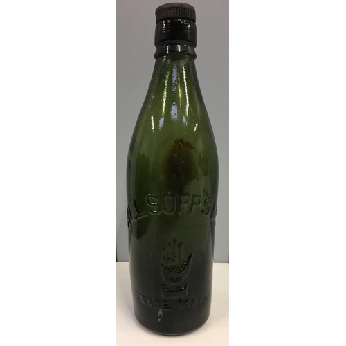 587 - A rare, Victorian Beer Bottle from Allsopp's Ltd, c.1900.
Hand image engraved in green glass, comple... 