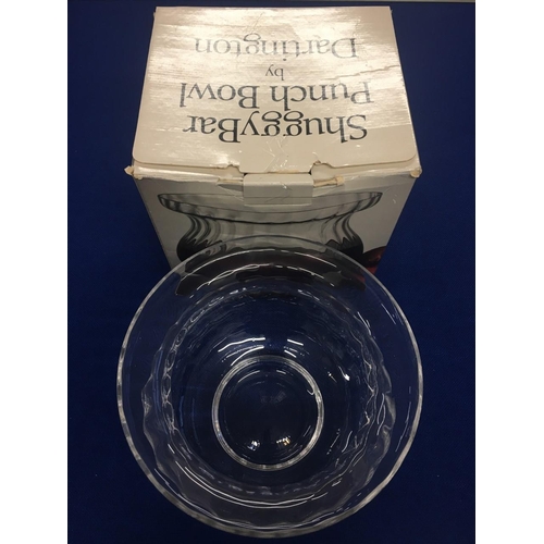 579 - A boxed, vintage Dartington crystal Shuggybar FT373 Punch Bowl.
Diameter 24cm