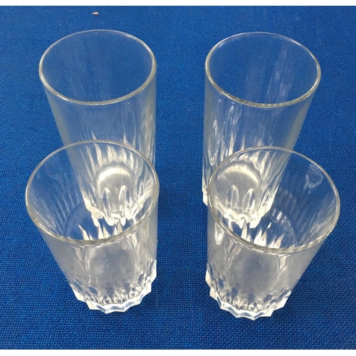 582 - A good assortment of sets & part-sets of primarily cut-glass wine glasses & tumblers.