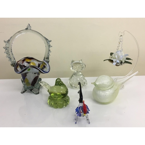 584 - A selection of six vintage glass ornaments/paperweights.