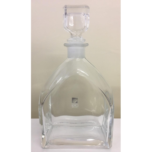 585 - A heavy glass carafe (probably Georgian), together with a Luigi Bormioli Italian decanter and anothe... 