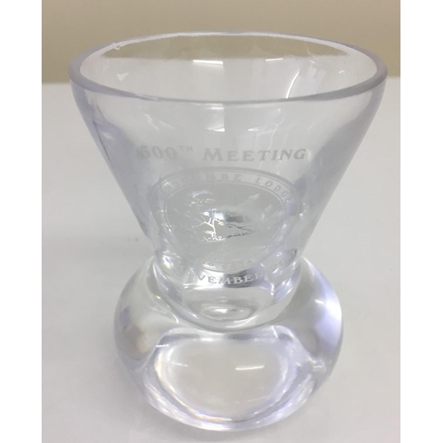 588 - A Masonic Firing Goblet. Etched. Celebrating 500th meeting of the Winscombe Lodge (no.6474) in Nov. ... 