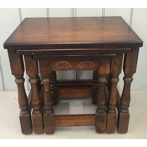 4 - A nest of three, Oak Tables.
Largest Dimensions(cm) H47 W52 D40