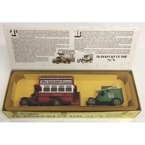 245 - Corgi Transport of the 30's Set (The Times). Includes Thornycroft Bus & Model T Ford van.