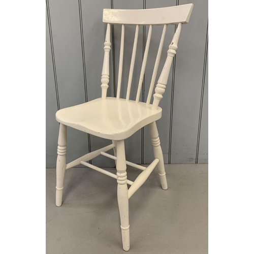 149 - A vintage, white-painted kitchen chair.
Dimensions(cm) H82 (46 to seat), W42, D45.