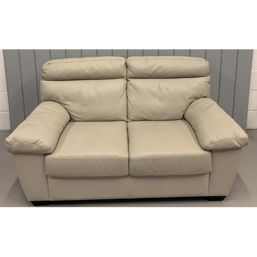 155 - A pair of matching, Italian, cream, leather 2-seater sofas. Hardly used.
Dimensions(cm) H90 (45 to s... 