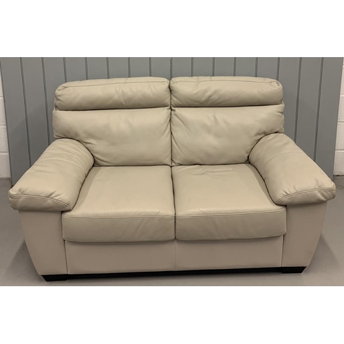 155 - A pair of matching, Italian, cream, leather 2-seater sofas. Hardly used.
Dimensions(cm) H90 (45 to s... 