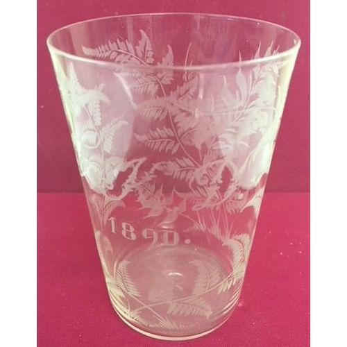 211 - A single Victorian decorative glass.
Decoratively engraved with 