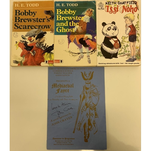 271 - A mixed lot of four autographed books/pamphlet by H E Todd (Bobby Brewster books), Keith Chatfield (... 