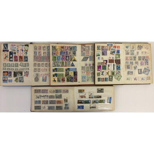 294 - Four completed stamp albums. One dedicated to GB stamps, the others worldwide. Stamps date from mid ... 