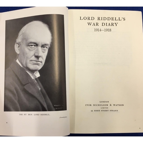 298 - A copy of Lord Riddell's War Diary (1933)