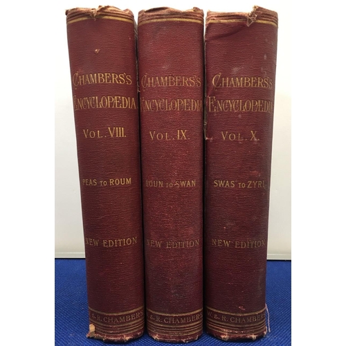 299 - Three volumes of Chambers Encyclopaedia - Volume no's 8/9/10