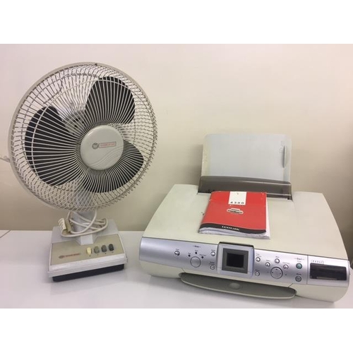 525 - A Lexmark 4300 printer and a Whirlwind desk fan. Untested.