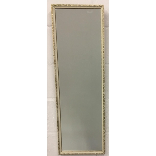 75 - A retro white/gold painted framed Mirror.
Dimensions(cm) H95 W32 D3