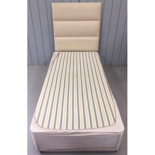 171 - A single Bed Base & cream Headboard.
Bed dimensions(cm) H35 W93 L190