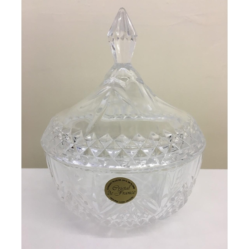 212 - A lidded, crystal Bon Bon Dish by 