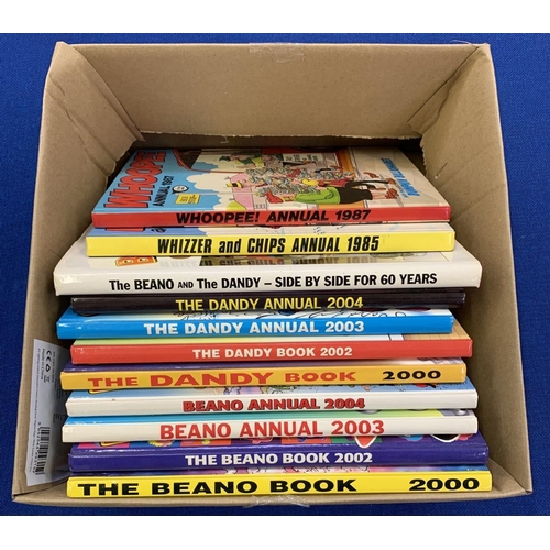 275 - A Selection of 11 comic annuals - Beano, Dandy, Whoopee, Whizzer & Chips from 1980's and 2000's