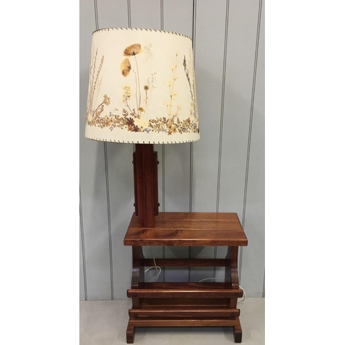 25 - A vintage Tall Lamp with attached Magazine Rack.
Dimensions(cm) H145 W58 D40