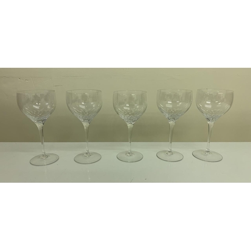 231 - A collection of five high-quality, hand-blown, Swedish crystal wine goblets by Orrefors. Prelude pat... 