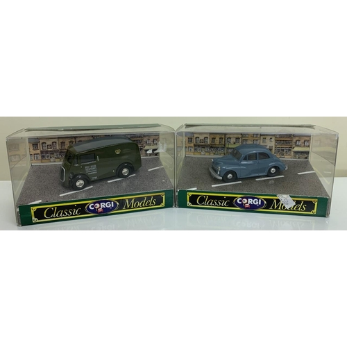 1162 - Two boxed, Corgi Classics, D702 Morris Minor - blue & D983 Morris J Van - PO Telephones. Scale 1:43.