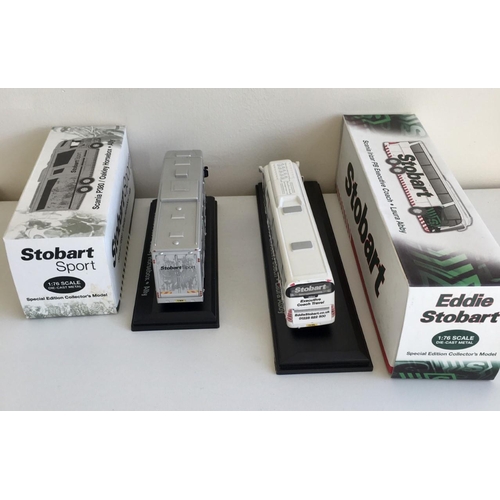 1165 - Two boxed, Atlas Editions Eddie Stobart models. Scania Irizar PB Executive Coach - Laura Abby & Scan... 