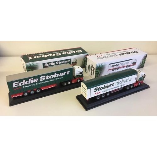 1166 - Two boxed, Atlas Editions Eddie Stobart models. Scania Topline Curtainside - Karen Patricia & Scania... 