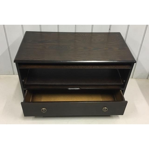 166 - A Jaycee Oak TV Cabinet. Video Shelf, over a single drawer. Dimensions(cm) H49, W80, D43.