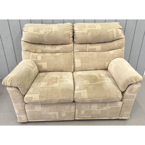 175 - A good quality two-piece G-Plan suite, with footstool. Comprises a three seater sofa and a two seate... 