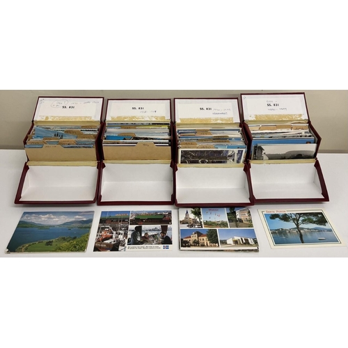 311A - Four boxes of worldwide postcards, from 1960's onwards.