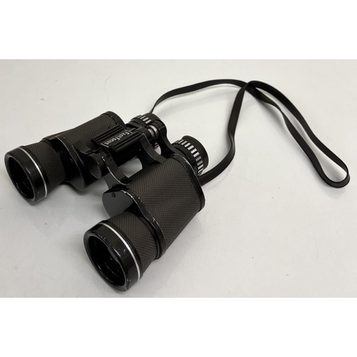 318B - A pair of vintage wide angle binoculars, by Bamburgh. 8x40.