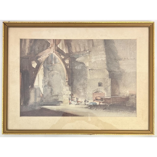 340A - After Sir William Russell Flint 'Interior at Chichester', signed/framed print. Framed dimensions (cm... 