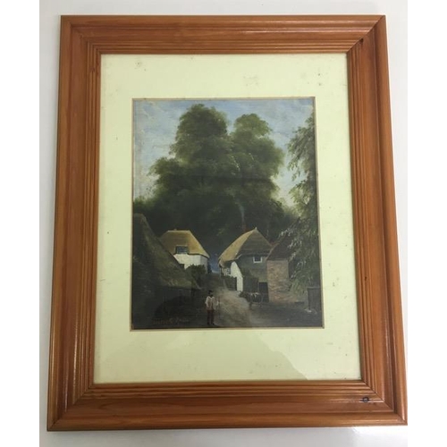 334A - DOROTHY G GROTE, signed/framed oil on board. Framed dimensions (cm) 44x36.