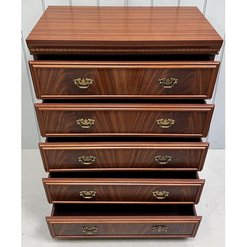 74 - A reproduction chest of five drawers. Dimensions(cm) H105, W77, D44.