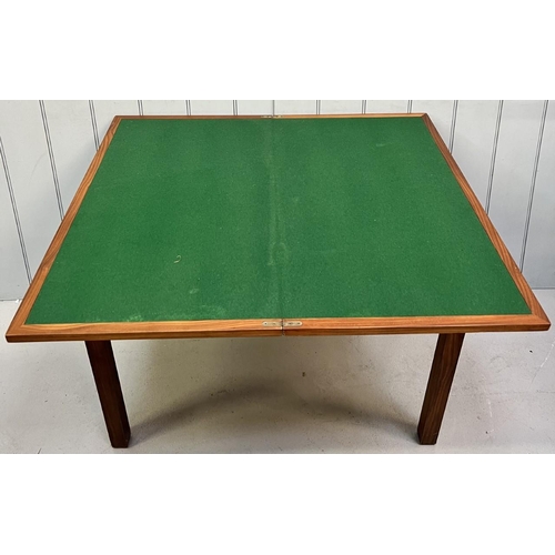 34 - A folding, green baized, card-table by Hubbinet Ltd (stamped 1971), Military stamp present,(assumed ... 
