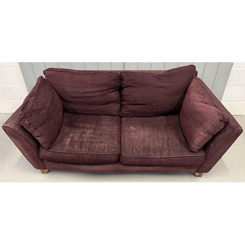 136 - A burgundy, 2-seater fabric sofa, originally from Marks & Spencer. Dimensions(cm) H70(40 to seat), W... 