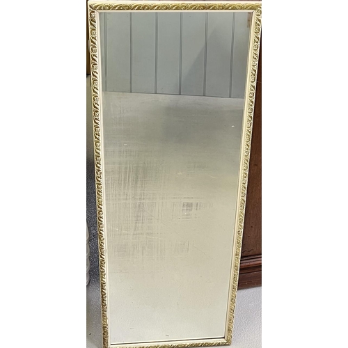 182 - A retro, hall mirror. 95cm x 34cm.