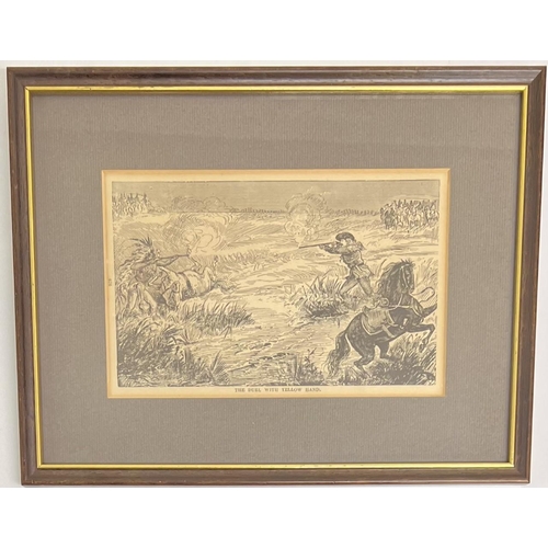 325 - A Buffalo Bill print, titled 'The Duel With The Yellow Hand'. 28cm x 21cm.