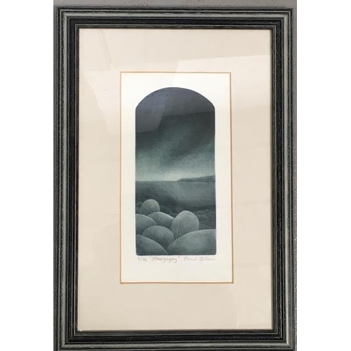 375 - A framed, signed, limited edition print by Ingrid Allen - 'Stargazey'. Limited no. 4/30. Framed dime... 