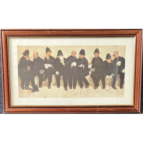 377 - A framed Lawson Wood print titled 'Nine Pints of the Law'. Framed dimensions 42cm x 69cm