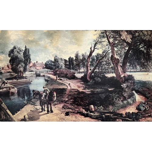 381 - A collection of 3 vintage framed prints on board, all depicting village scenes.