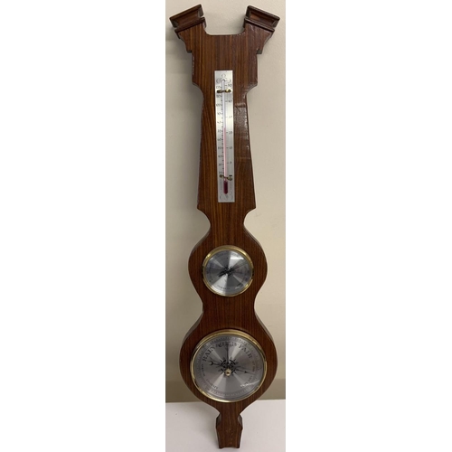 412 - A vintage, West German barometer/hygrometer/thermometer. Height 75cm.