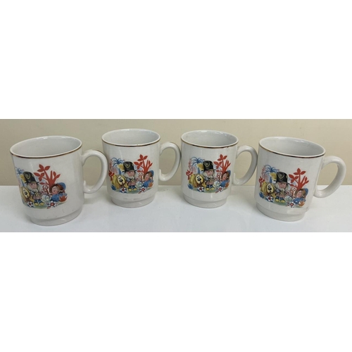 594 - A collection of 4 Magic Roundabout mugs, made in 1987.