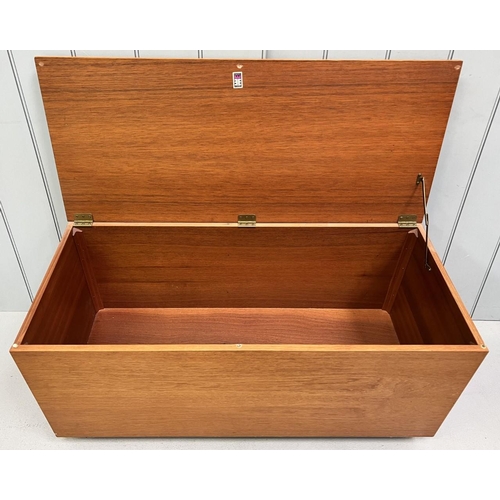 126A - A mid-century, teak blanket box, with hinged lid. Dimensions(cm) H48, W100, D44.