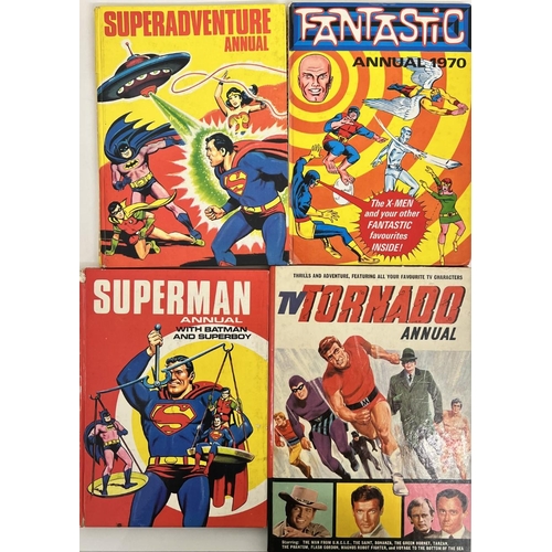 270D - A mixed lot of vintage 1960s & 1970s annuals. Includes Superman, TV Tornado, Superadventure, Fantast... 