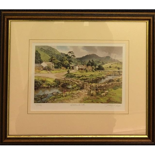 384H - Three signed, framed prints by Judy Boyes. September, Rydal Water; July, Wavendlath; The Parlour. Fr... 