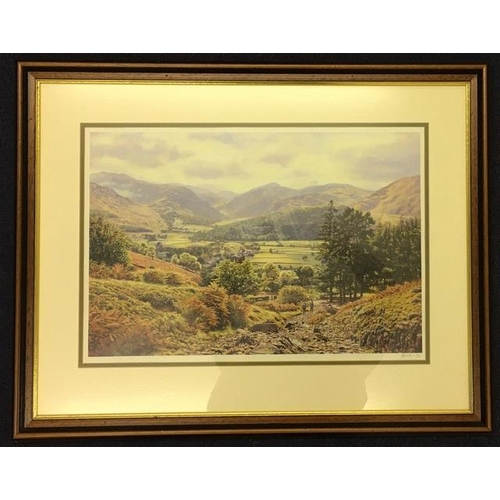 384K - A signed, framed, print by Keith Melling, of a Lake District scene. Framed dimensions(cm) H63 W80