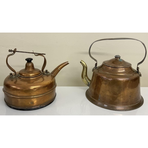 484L - Two Victorian, copper kettles.