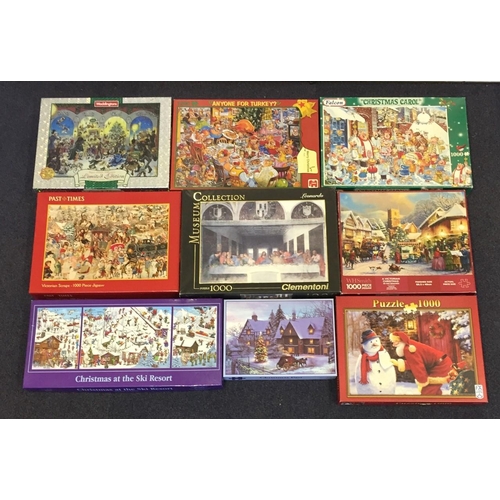 2479 - A mixed lot of 9 jigsaws. Various manufacturers, all Christmas themed. Unchecked for completeness, b... 